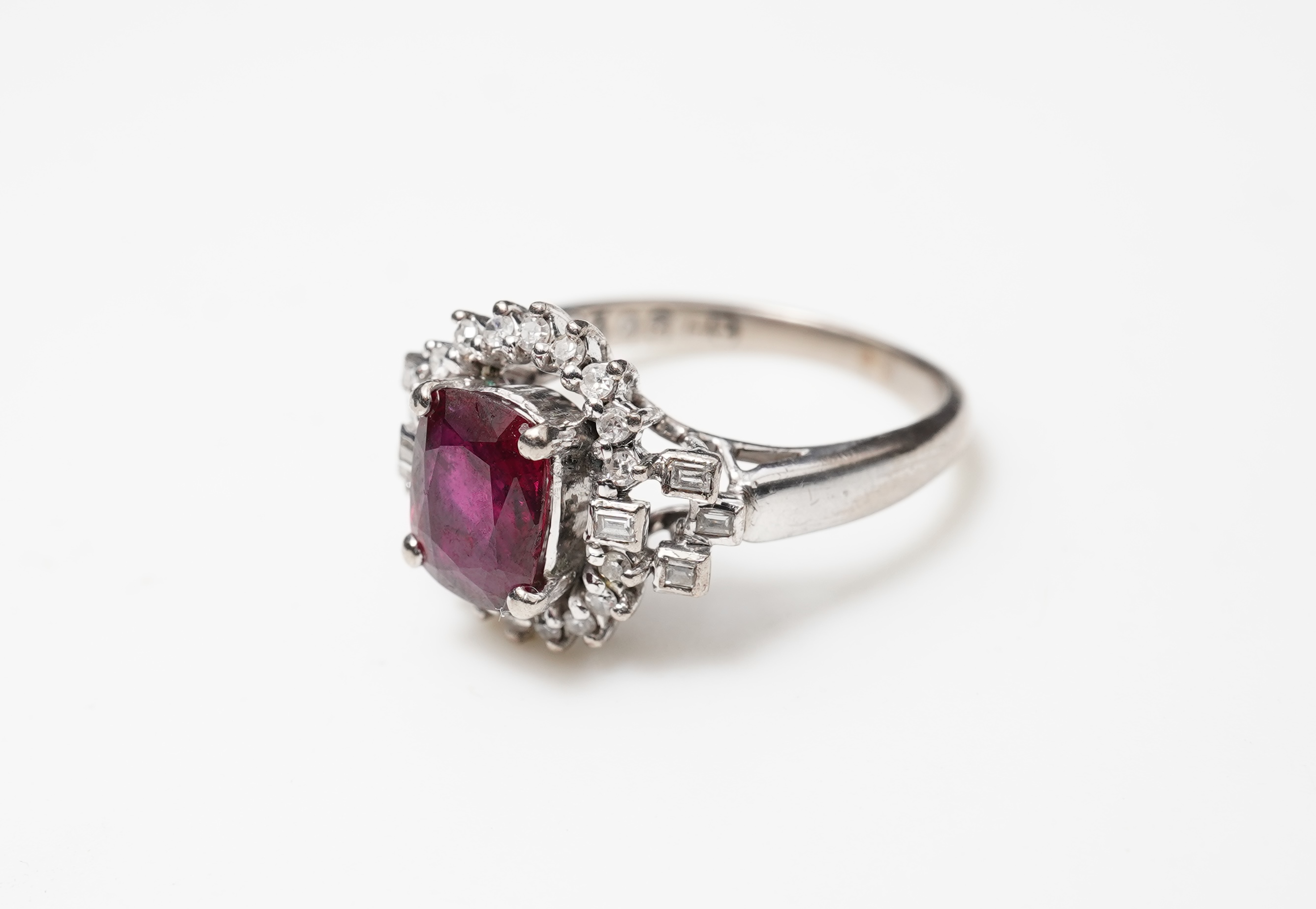 A ruby and diamond ring
